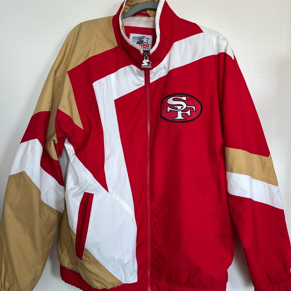 STARTER x HOMAGE Men's NINERS (49ers)Windbreaker Varsity Jacket
